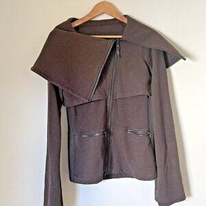 Lululemon Over The Top Jacket Heathered Fox Brown Asymetrical 8